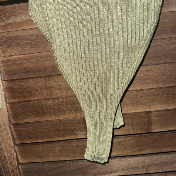 Fashion Nova Sage Ribbed Bodysuit - Picture 10 of 16